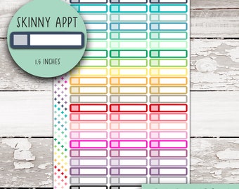 Skinny Appt Labels for 7x9 Planner - PK Rainbow || V-5