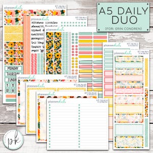 KIT-735 EC A5 Daily Duo || "Sunflower" A5 Erin Condren Daily Duo