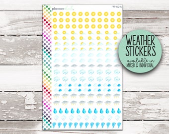W-102 || WATERCOLOR WEATHER Planner Stickers
