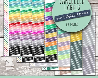 V-35 || CANCELLED LABELS for 7x9 Planner