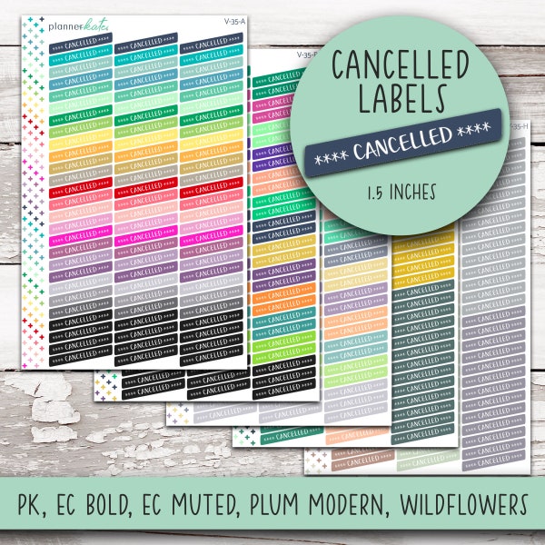 V-35 || CANCELLED LABELS for 7x9 Planner