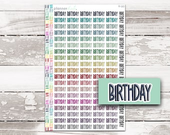 R-120 || BIRTHDAY Large Script Stickers