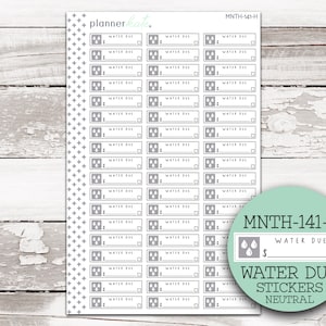 MNTH-141-H // WATER DUE Bill Stickers para 7x9 Planner