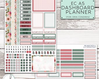 MK-808 A5 Dashboard Planner || "Linen Bloom" Weekly - Erin Condren