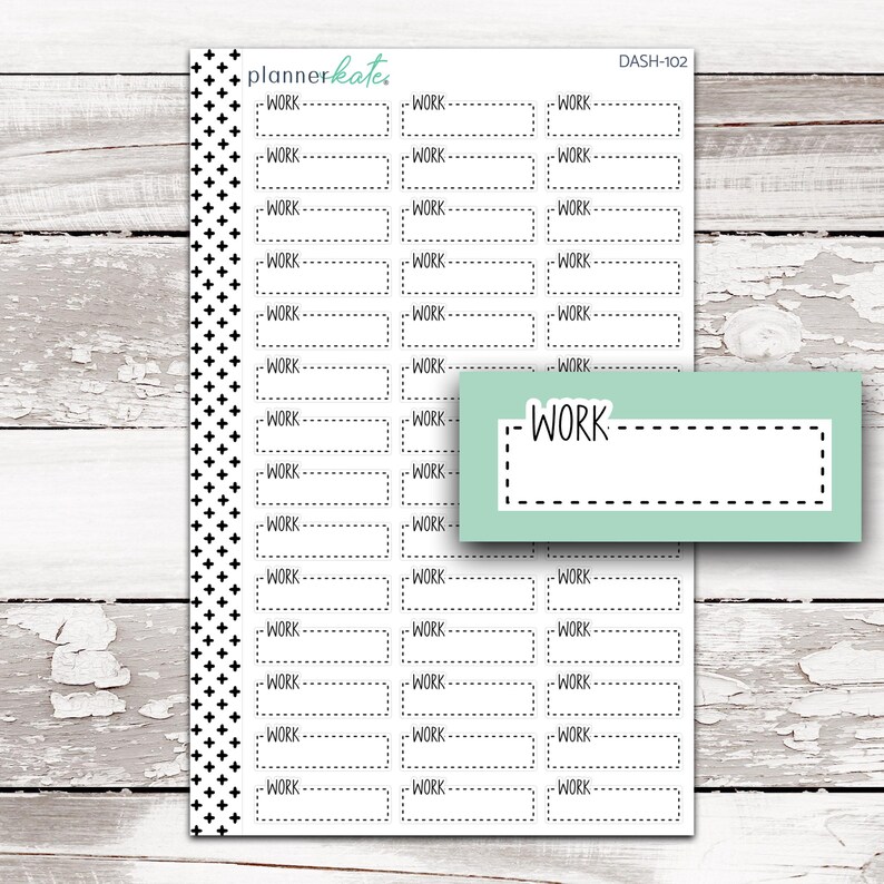 DASH-102 || WORK Dash Quarter Box Planner Stickers - Etsy