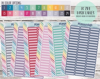 CLR-3 || CUSTOM COLOR Basic Label Planner Stickers (S-982)