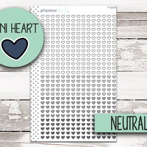 V-54 Mini Heart Doodle Stickers B) Neutral