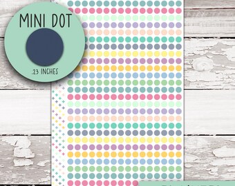 V-18-I || Mini Dot Stickers for Planner - EC Monthly Muted