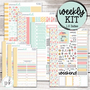 KIT-616 WEEKLY || "Raindrops & Sunshine" - Weekly Kit Planner Stickers