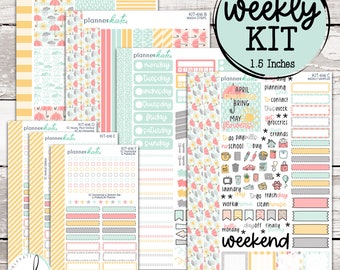 KIT-616 WEEKLY || "Raindrops & Sunshine" - Weekly Kit Planner Stickers