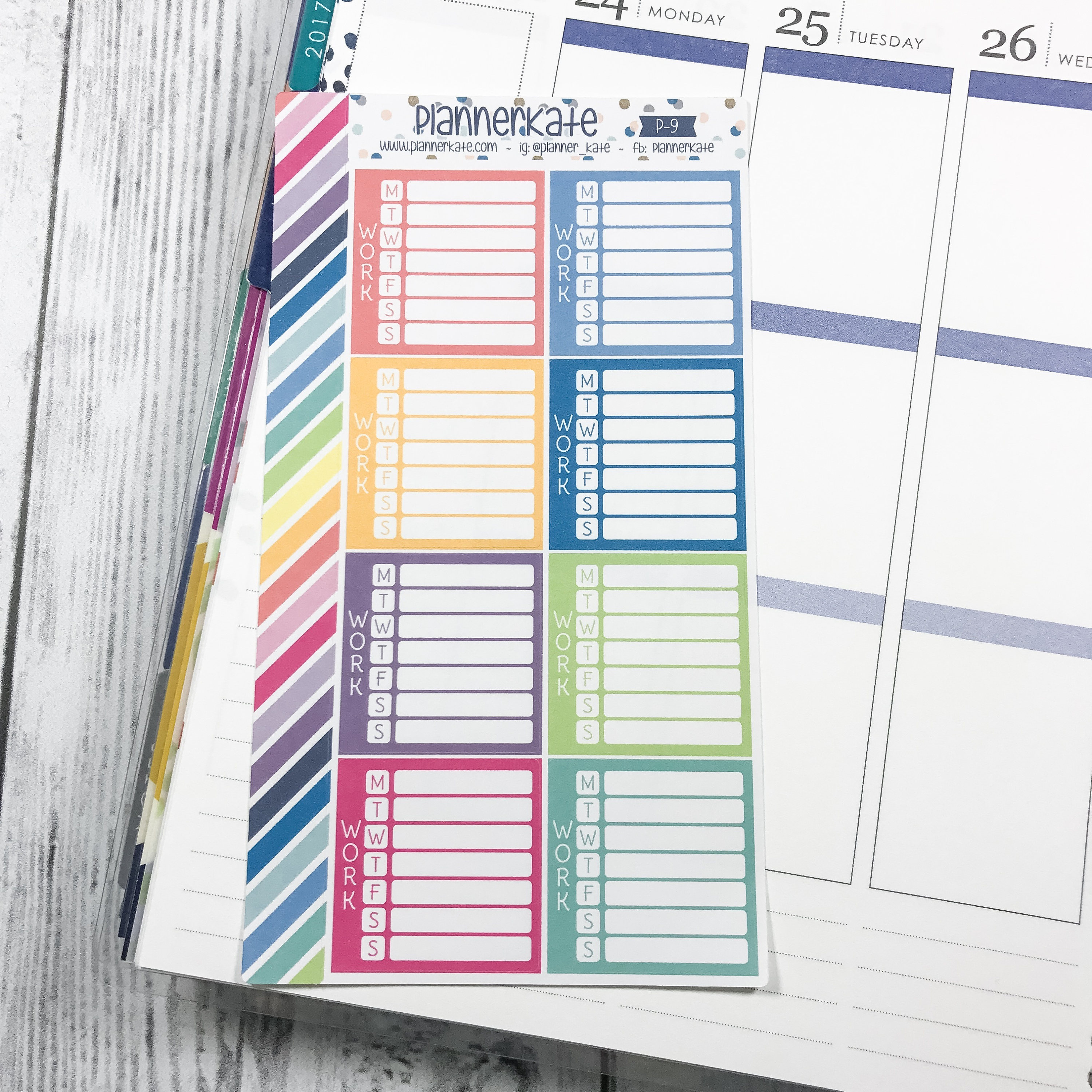 P9 WORK Schedule SMC Personal Size Notes Sticker 8