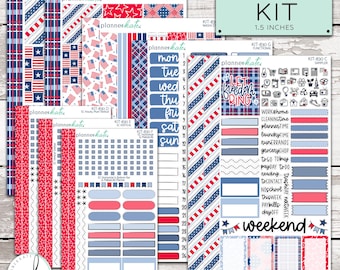 KIT-830 WEEKLY || "All American" - Weekly Kit Planner Stickers