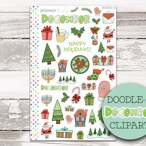 DOODLE-12 || DECEMBER CLIPART