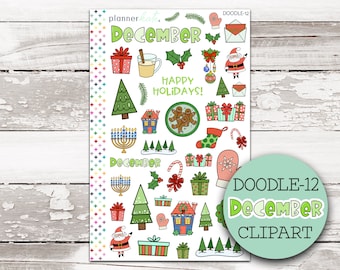 DOODLE-12 || DECEMBER CLIPART