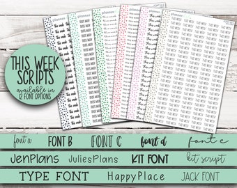 FONT-10 || THIS WEEK Scripts - 12 Font Options