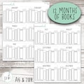 STK-192 || Monthly Bookshelf Stickers for EC 12 Planner Boxes (A5 & 7x9)