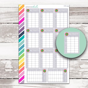 STK-124 || SMART WATCH Activity Tracker Stackable Sidebar Planner Stickers