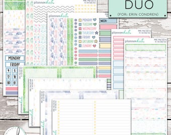 25% Off! MK-719 EC 7x9 DAILY Duo || "Rain Showers" 7x9 Erin Condren Daily Duo