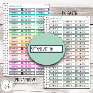 L-115 || HAIR APPT Planner Stickers - Color Script