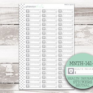 MNTH-141-R // Seguros de salud Pegatinas para 7x9 Planner