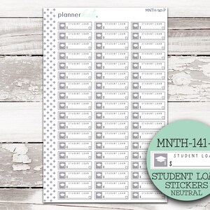 MNTH-141-P || STUDENT LOAN Stickers für 7x9 Planer