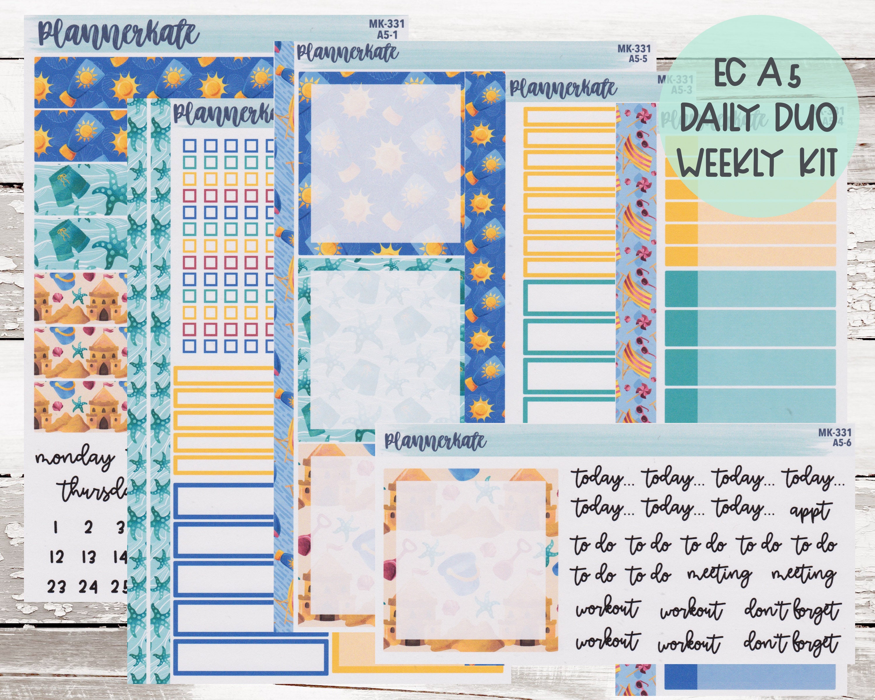 MK-331 A5 Daily Duo || "Summer Days" A5 Daily Duo Kit Plann…