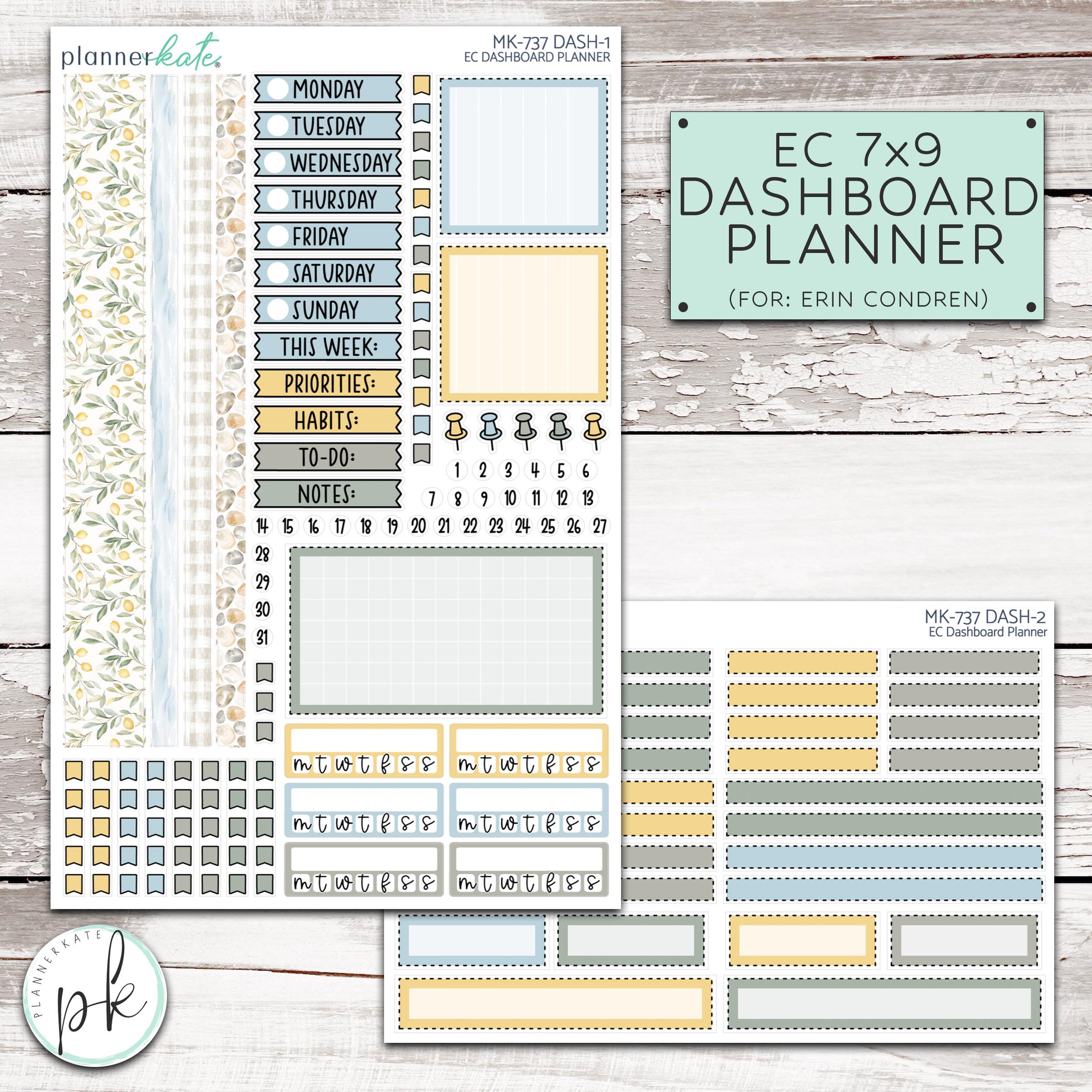 MK-737 7x9 Dashboard Planner || "Goodbye Summer" Weekly - Erin Condren