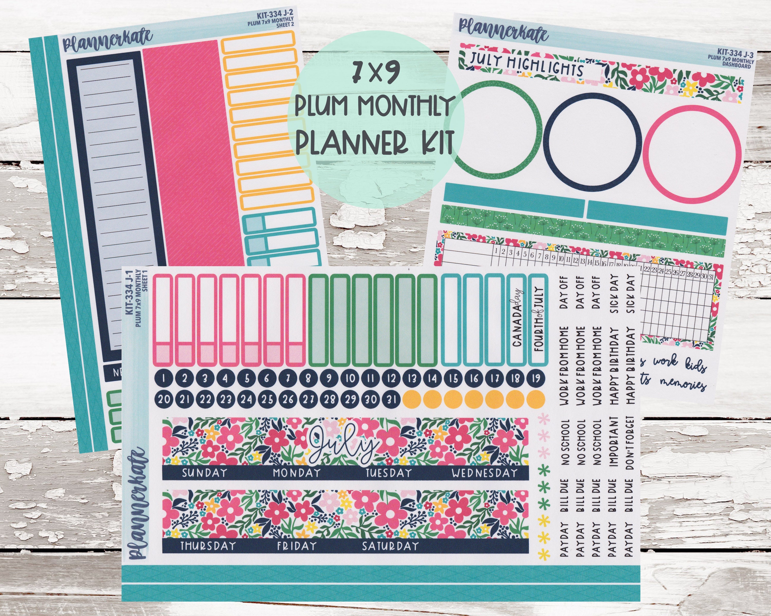 KIT-334J PLUM 7x9 Monthly || "Sweet Summertime" Monthly Kit…