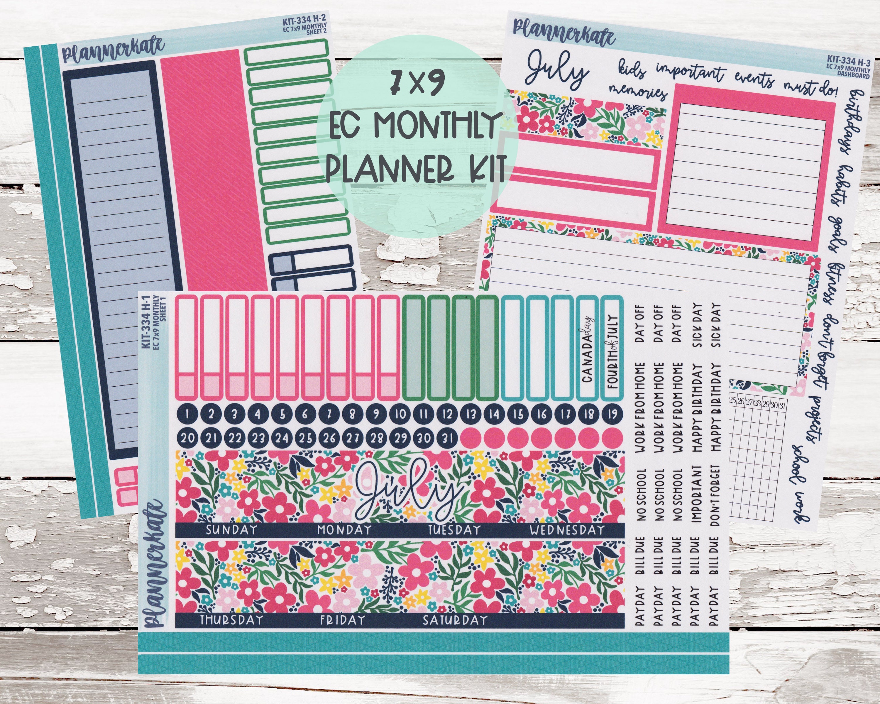 KIT-334H EC 7x9 Monthly || "Sweet Summertime" Monthly Kit P…