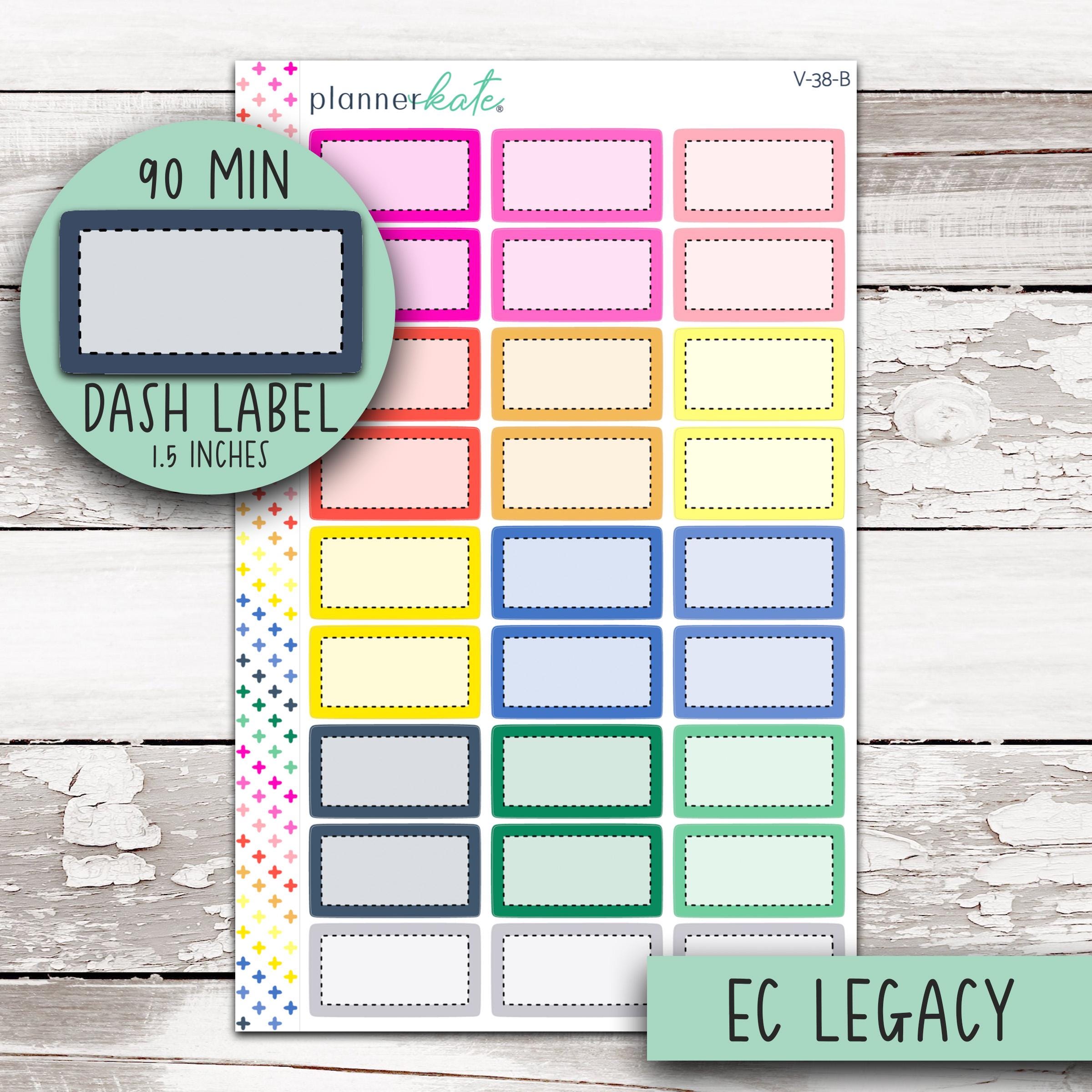V-38-B || 90 Minute Color Dash Label for 7x9 Planner - EC Legacy - Etsy