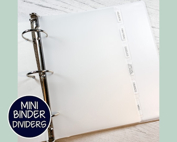 MINI BINDERS DIVIDERS 6 Tab / 3 Hole 