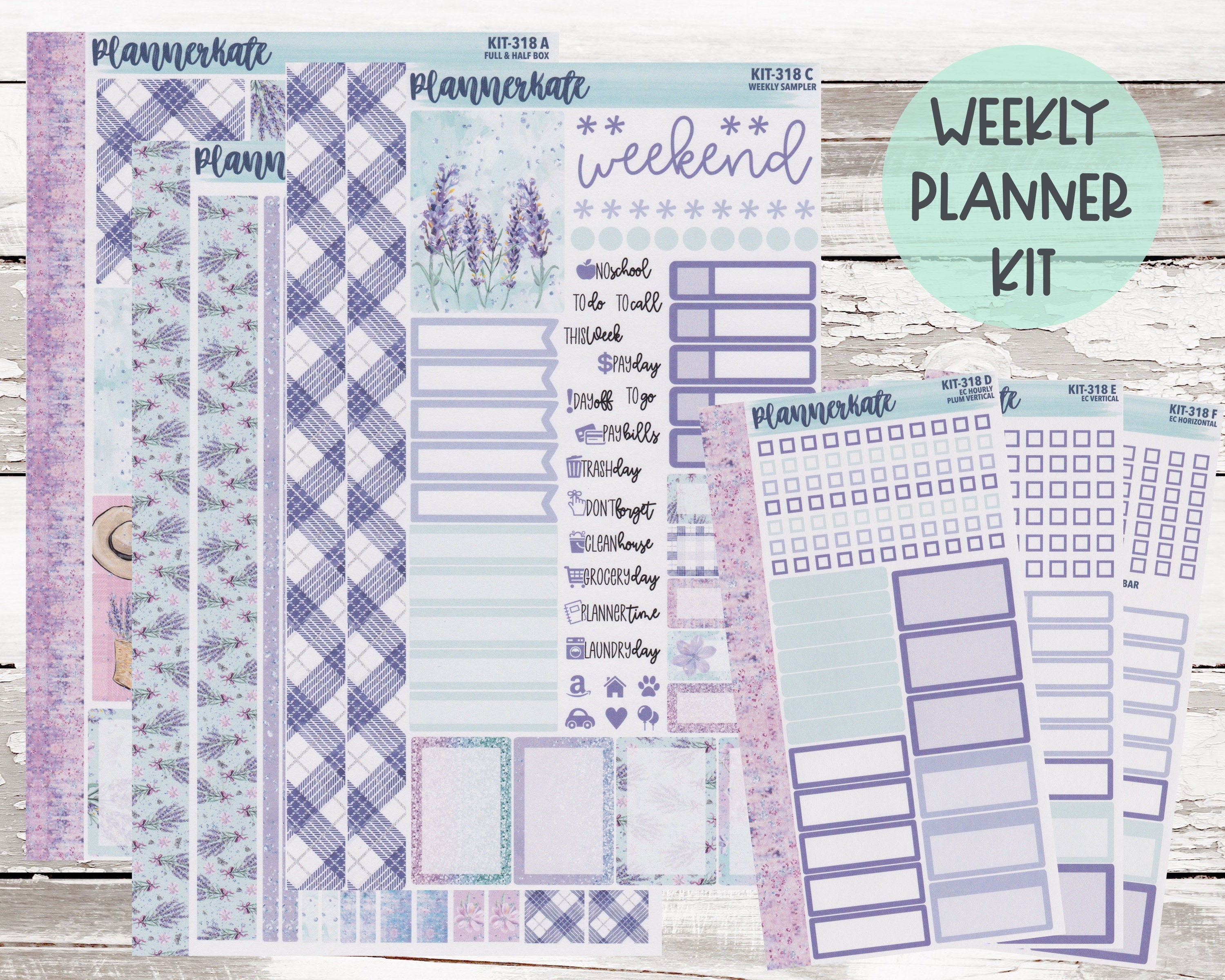 KIT-318 WEEKLY || "Lavender Fields" - Weekly Kit Planner St…