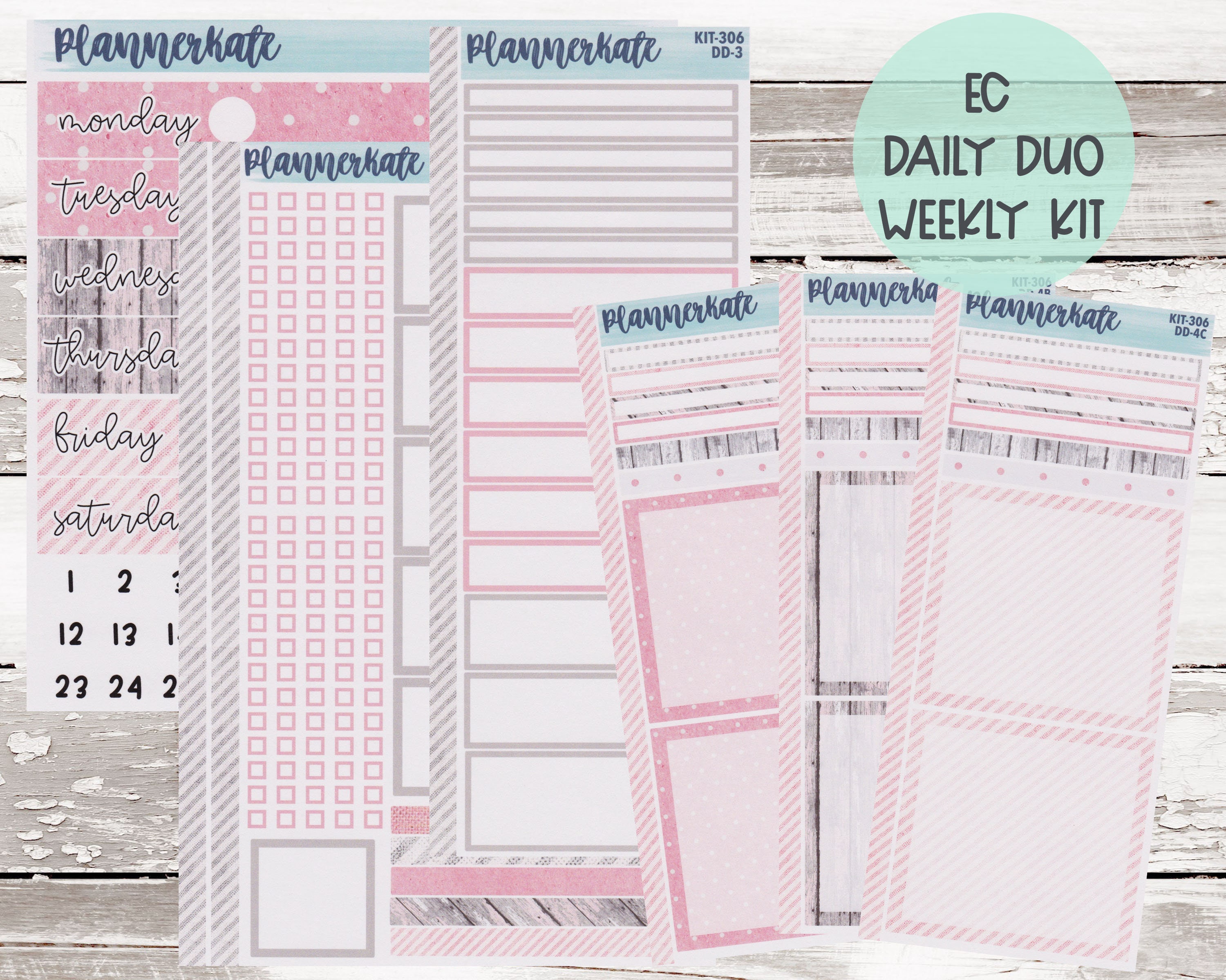 KIT-306 7x9 Daily Duo || "Woodsy & Pink" Daily Duo Kit Plan…