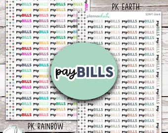 SCRIPT-209 || PAY BILLS Mixed Script Stickers