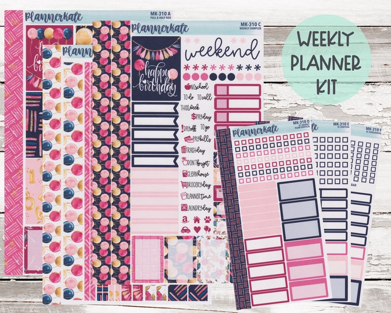Birthday Girl Weekly Kit Planner Stickers 2021 Mini Kits MK-310 WEEKLY