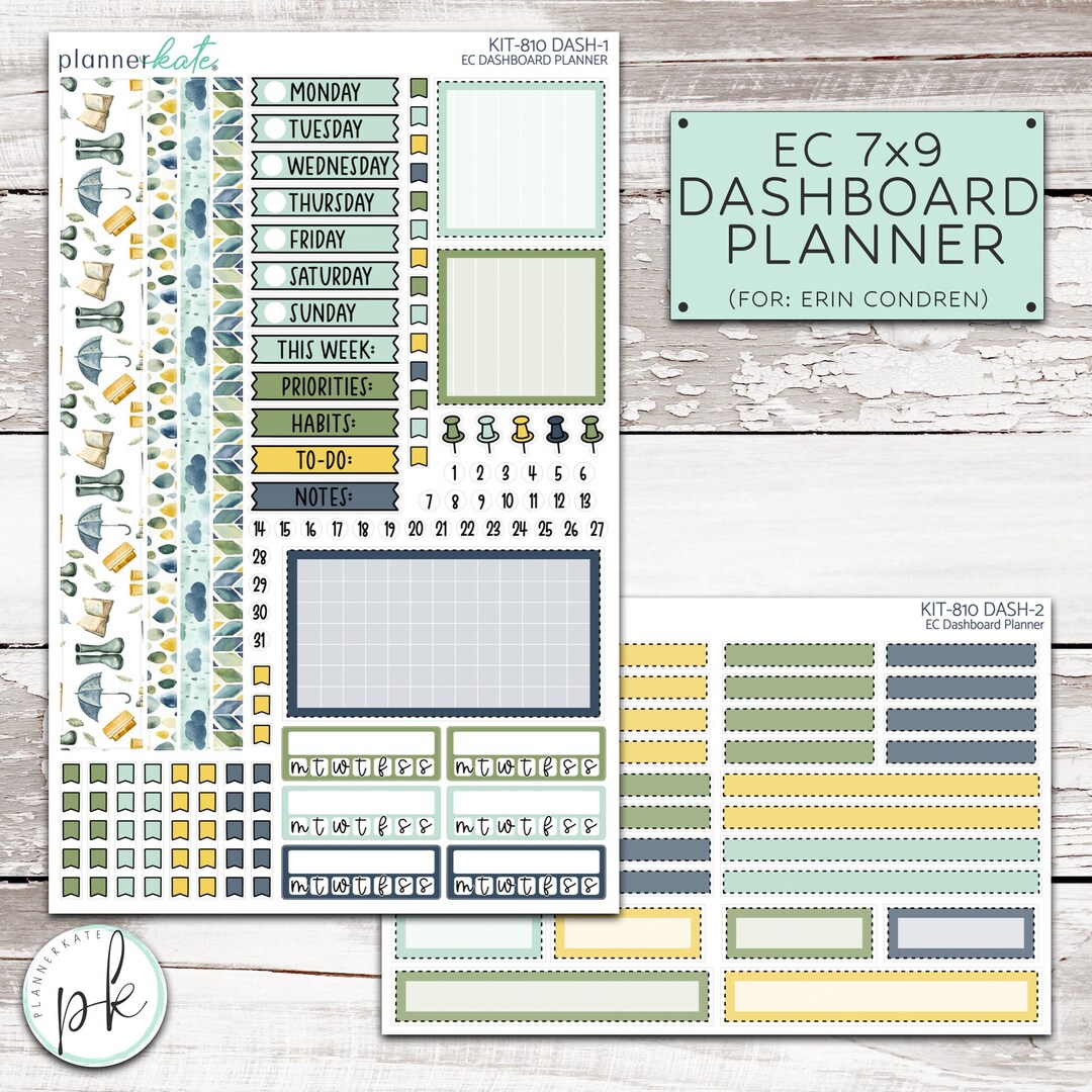 KIT-810 7x9 Dashboard Planner || "rainy Day Reads" Weekly - Erin ...
