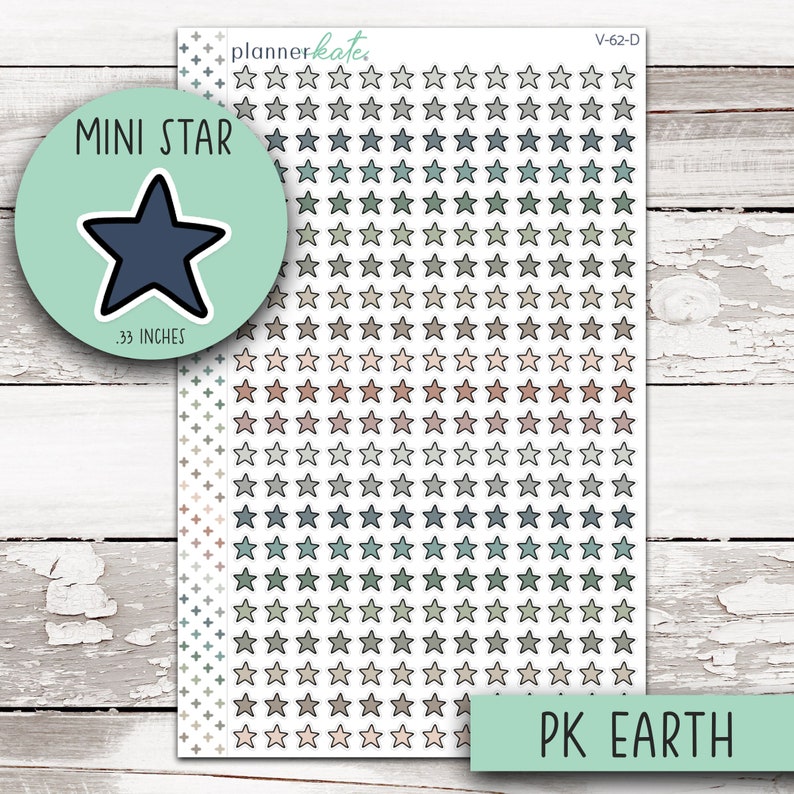 Mini Star Doodle Stickers - PK Earth || V-62 - Etsy