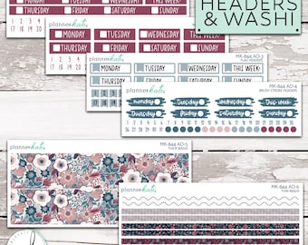 MK-844 ADD ONS #1 || "Dusty Rose" Kit Add Ons - Headers / Washi