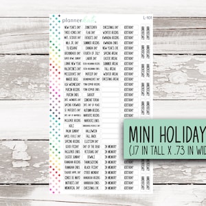 l-101 || Mini Holiday Planner Stickers (.7 inches wide)