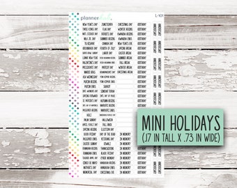 l-101 || Mini Holiday Planner Stickers (.7 inches wide)