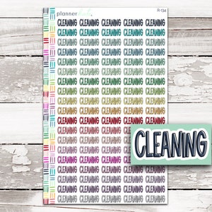 R-134 || CLEANING Large Script Stickers