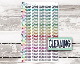 R-134 || CLEANING Large Script Stickers