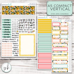 KIT-735 A5 CV || "Sunflower" Weekly - Erin Condren A5 Compact Vert