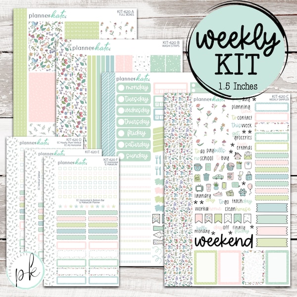 KIT-620 WEEKLY || "My Garden" - Weekly Kit Planner Stickers