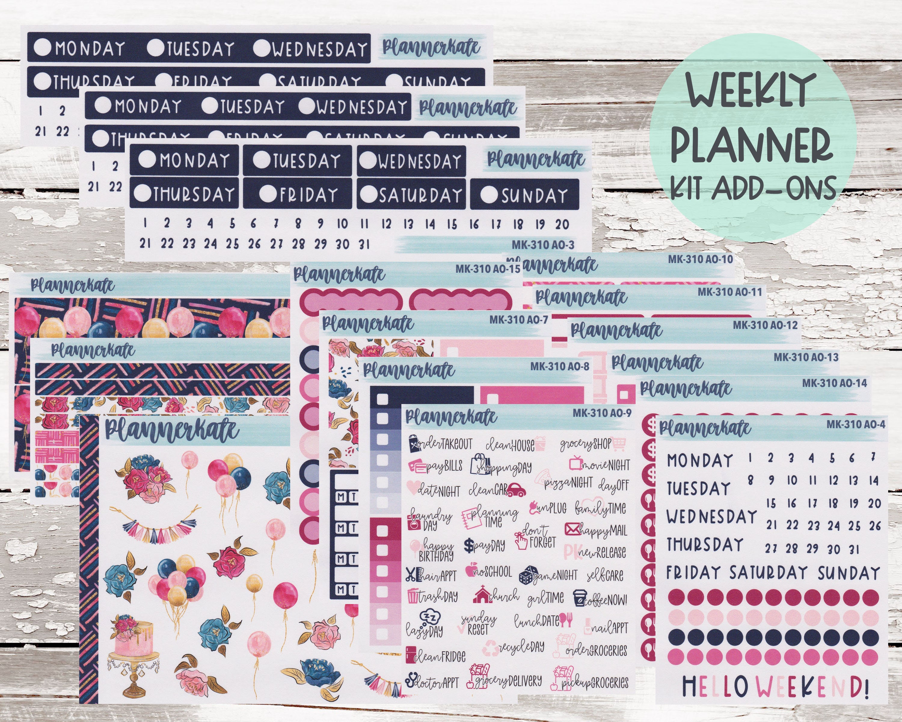 Birthday Girl Weekly Kit Planner Stickers 2021 Mini Kits MK-310 WEEKLY