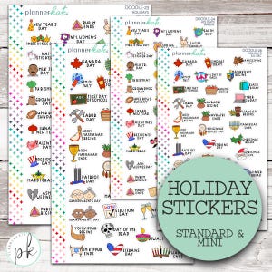 DOODLE-23-26 || HOLIDAY Planner Stickers - Standard + Mini Size (S-1569 S-1570)