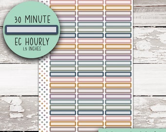 30 Minute Labels for 7x9 Planner - EC Bold Blooms || V-1