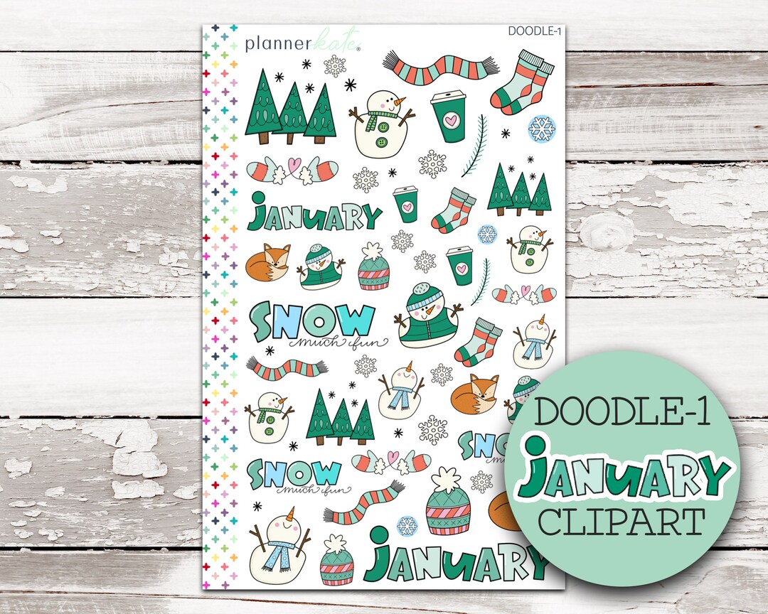 DOODLE1 JANUARY CLIPART Etsy