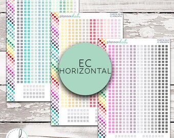 CHECK-112 || 7x9 EC HORIZONTAL Checklist Planner Stickers - Pk Rainbow