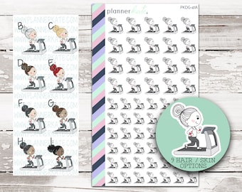 PKDG-41 || TREADMILL / RUN Pk Doodles Planner Stickers (9 Variations)